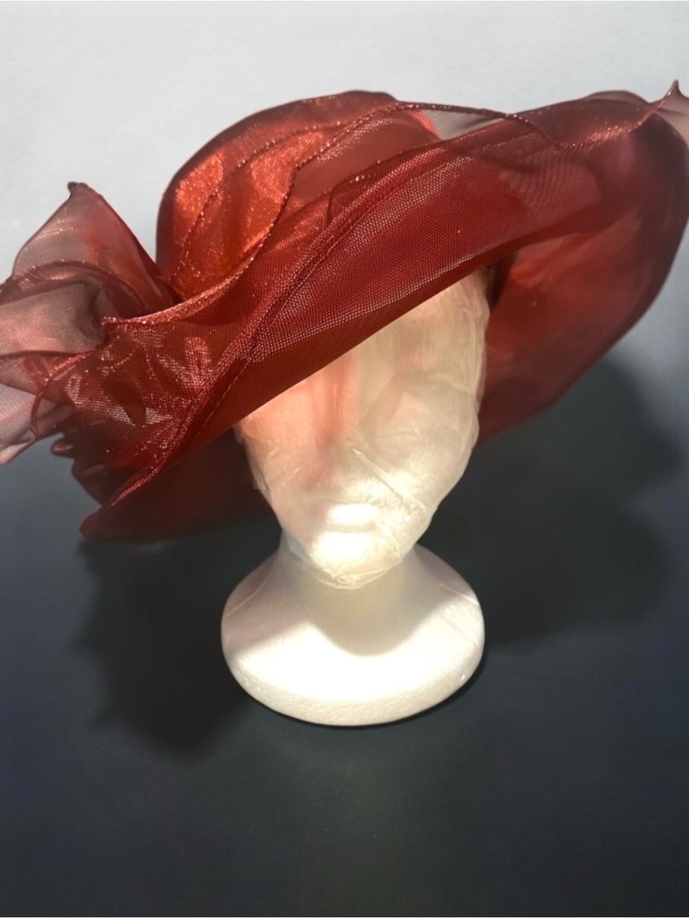 Derby Church Fashion Hat Tea Party Wedding Ascot Statement Burgundy Red Hat NEW